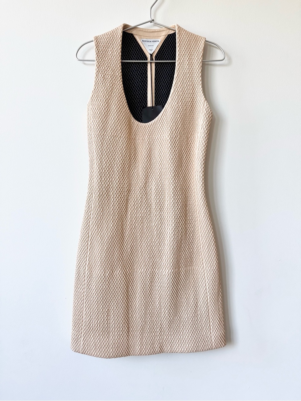 Bottega Veneta Salon 01 Runway Collection Leather Scoop Neck Dress - Size 36IT